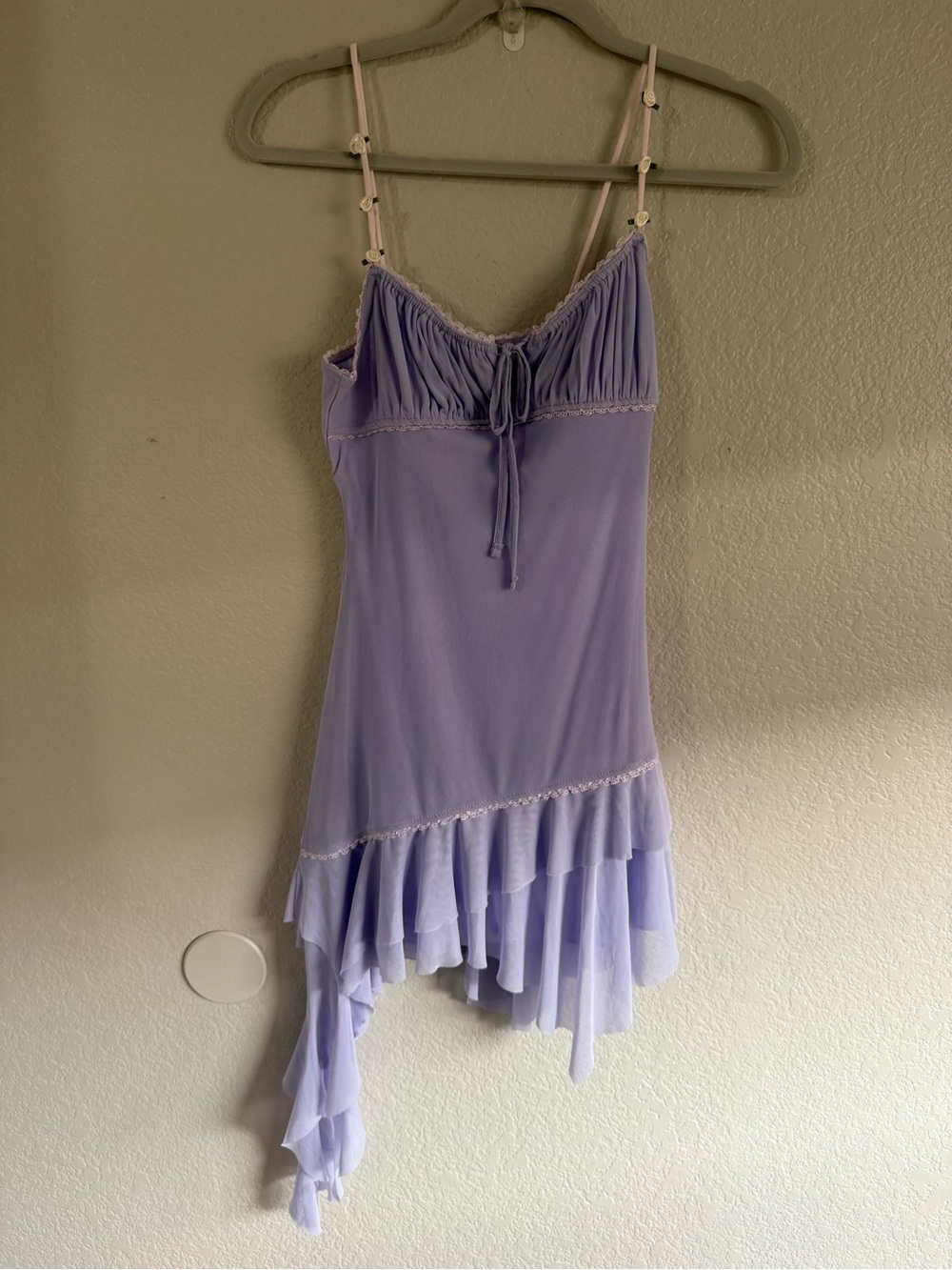 Urban Outfitters Asymmetrical Kimchi Blue Mesh Mini Dress NEW
